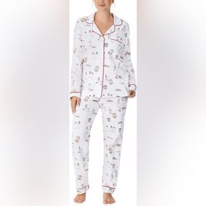 Bedhead Pajamas Women Milk & Cookies long sleeve stretch jersey set Large